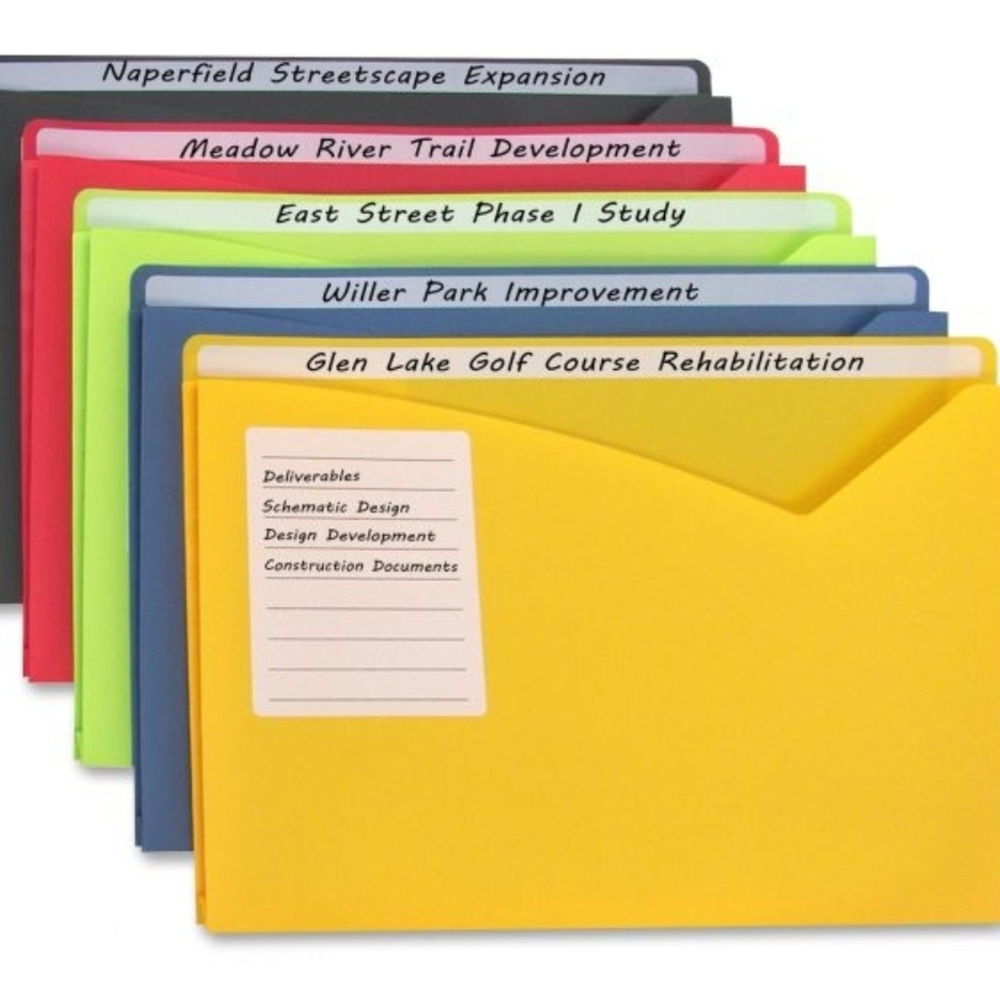 Green Write-On Poly File Jackets - 10 Pack - Picture 4 of 4
